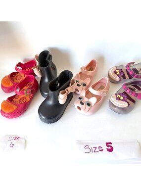 Mini Melissa Toddler Shoes Bundle Size 5 & 6 Lot of 4 Pairs (4162)